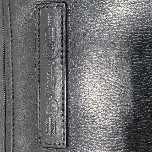 Fossil Pebbled Leather, Black Organizer, Wallet Crossbody Bag, EUC. - Picture 2 of 10